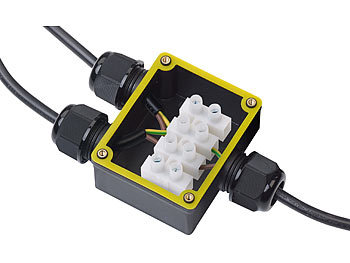 revolt Outdoor-Kabel-Verbindungsbox, 3-fach, für Kabel mit Ø 9 - 14 mm, IP68