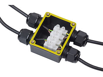 revolt Outdoor-Kabel-Verbindungsbox, 4-fach, für Kabel mit Ø 9 - 14 mm, IP68
