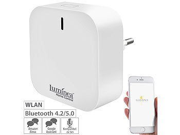 Luminea Home Control Schalt-Aufsatz für Kippschalter & Taster, Bluetooth mit WLAN Gateway