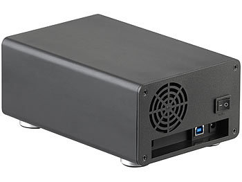 Xystec 2-fach-Festplatten-Gehäuse für 3,5"- & 2,5"-SATA, USB 3.0, RAID