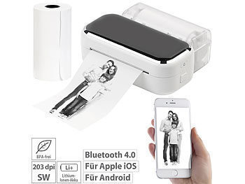 Fotodrucker: Callstel Mobiler XL Akku-Foto-Thermodrucker, Android, iOS, Bluetooth, App, 80mm