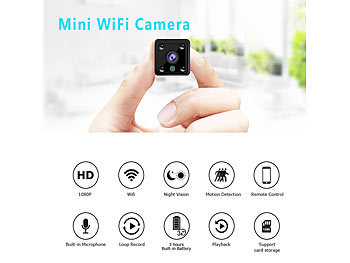 7links Mini-IP-Überwachungskamera Full HD, WLAN, Nachtsicht, Akku, App