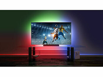 Luminea Home Control WLAN-RGB-LED-Streifen mit App- und Sprachsteuerung, USB, 3 m
