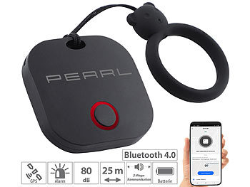 GPS Tracker: PEARL 4in1-Mini-Schlüsselfinder mit Bluetooth, App & GPS-Ortung, 80 dB