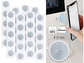 NFC Schlüsselanhänger: Callstel 40er-Set NFC-Tag-Sticker, kompatibel mit iOS & Android, 504 Byte