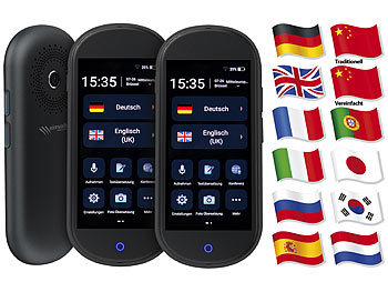 2er Set Mobiler Echtzeit Sprachübersetzer, 106 Sprachen, 4G, WLAN