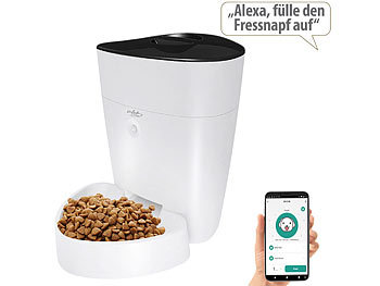 Futterautomat: infactory Smarter Futterspender für Hunde & Katzen mit WLAN und App, 4 l