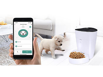 infactory Smarter Futterspender für Hunde & Katzen mit WLAN und App, 4 l