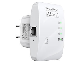 7links 4er-Set Mini-WLAN-Repeater mit WPS-Taste, 300 Mbit/s, 2,4 GHz & LAN