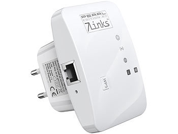 7links Mini-WLAN-Repeater mit WPS-Taste, 300 Mbit/s, 2,4 GHz & LAN-Anschluss