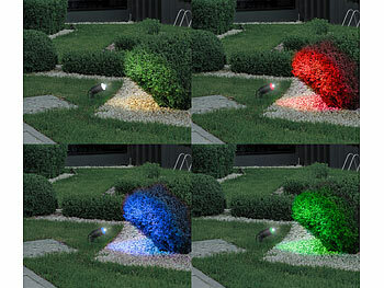 Luminea Home Control 3er-Set WLAN-Gartenstrahler, RGB & CCT, 7 W, 520 lm, IP65, App