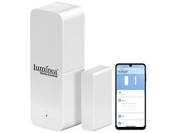 Luminea Home Control 10er-Set ZigBee-Tür- & Fensteralarme, Alexa, Google Assist., Siri, App