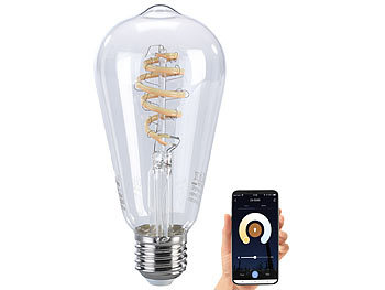 Luminea Home Control 4er-Set LED-Filament-Lampe E27, CCT, 4,5 W (ersetzt 35 W), für ZigBee
