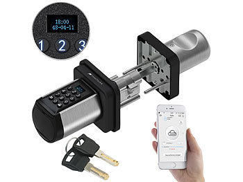 VisorTech Elektronischer Tür-Schließzylinder, Code, 2 Schlüssel, IP44, m Gateway