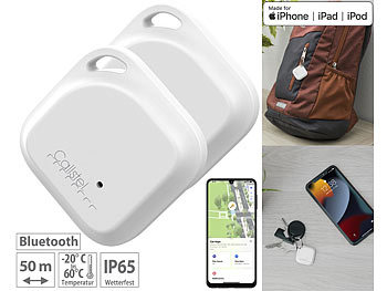 Tracker: Callstel 2er-Set Schlüssel- & Gegenstandsfinder, Apple-AirTag-kompatibel, MFi