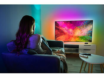 Luminea Home Control HDMI-TV-Sync-Box für Ambiente-Licht, RGB-IC-LEDs, Versandrückläufer