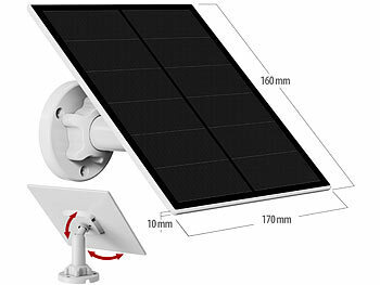 revolt Solarpanel für Akku-IP-Kameras mit USB-C, 5 Watt, 5 V, IP65