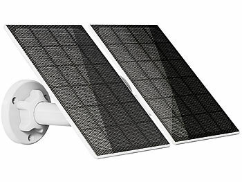 revolt 2er-Set Solarpanels für Akku-IP-Kameras mit USB-C, 3 W, 5 V, IP65