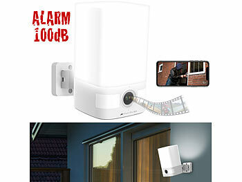 VisorTech 2er-Set 2K-Akku-Überwachungskamera, LED-Licht 600 lm, Alarm, WLAN, App