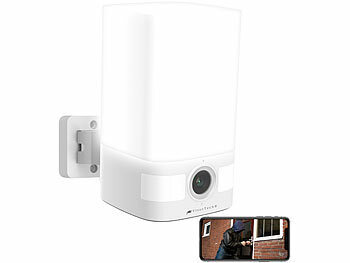 VisorTech 2er-Set 2K-Akku-Überwachungskamera, LED-Licht 600 lm, Alarm, WLAN, App
