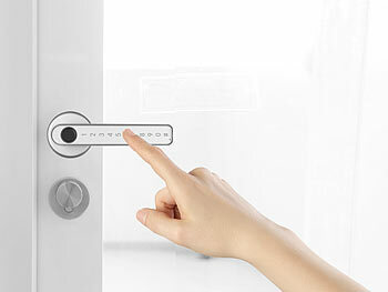 VisorTech Smarter Türgriff: Smarter Sicherheits-Türbeschlag mit  Finger-Scanner, PIN & App, silber (Smarte Türklinke)