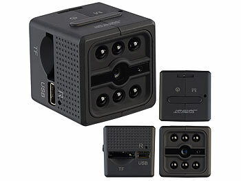 Somikon Ultrakompakte Akku-Videokamera, Full-HD-Aufnahme, Bewegungs-Erkennung
