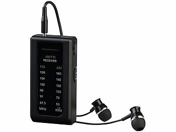 VR-Radio Mobiles Mini-FM/AM-Transistorradio mit Ohrhörern, extralange Laufzeit