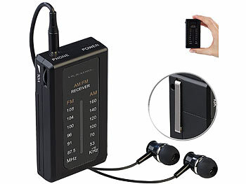 VR-Radio Mobiles Mini-FM/AM-Transistorradio mit Ohrhörern, extralange Laufzeit
