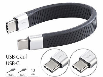 USB3 Kabel: Callstel Kurzes, ultraflexibles Lade-/Datenkabel USB-C auf -C, 100 W PD, 13 cm