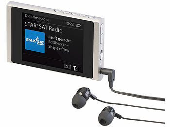 VR-Radio Digitales Slim-Taschenradio DAB+/FM, Akku, Ohrhörer, Alu-Gehäuse