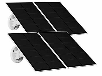 revolt 4er Universal Solarpanel für Akku IP Kameras mit USB Typ C Port, 5W