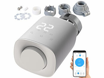 revolt 6er-Set programmierbare Heizkörper-Thermostate mit Bluetooth und App
