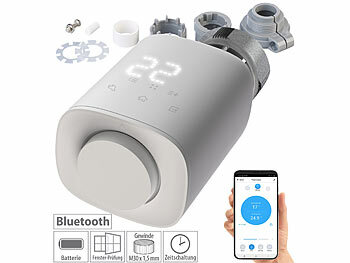 Elesion Thermostat: revolt Programmierbares Heizkörper-Thermostat mit Bluetooth, App, LED-Display