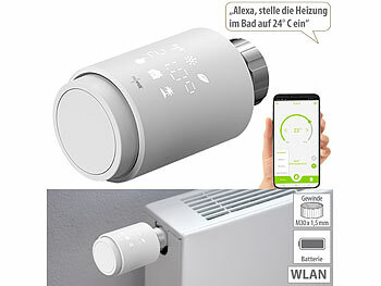 Thermostat: revolt Programmierbares WLAN-Heizkörperthermostat mit App und Sprachsteuerung
