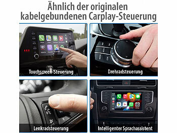 Creasono 2er-Set WLAN-Adapter für Apple CarPlay-Geräte mit USB, Plug and Play