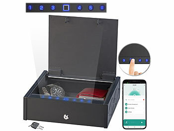Xcase Smarter Tresor mit biometrischer Fingerabdruckerkennung, App