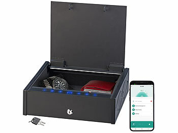 Xcase Smarter Tresor mit biometrischer Fingerabdruckerkennung, App