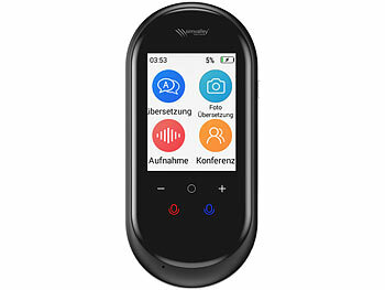 simvalley Mobile Mobiler KI-Echtzeit-Sprachübersetzer, 136 Sprachen, ChatGPT-Assistent