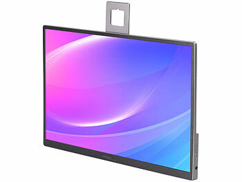 auvisio Mobiler 15,6"/39,6 cm IPS-Superslim-Monitor, Full HD, Metall, Standfuß