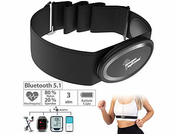 Sport Brustgurt: newgen medicals Smarter Brustgurt mit Herzfrequenz-Sensor, ANT+ und Bluetooth