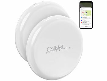 Callstel 2er-Set Schlüssel- & Gegenstandsfinder, Apple-AirTag-komp., MFi, weiß