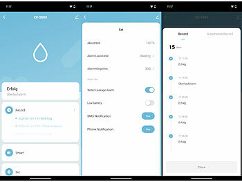Luminea Home Control WLAN-Wassermelder mit lautem Alarm und weltweiter App-Benachrichtigung