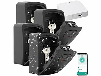 Xcase 4er +GW Smarter Schlüssel-Safe mit Fingerabdruck-Erkennung, App