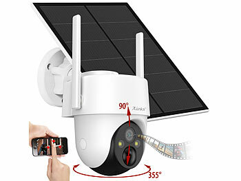 Kamera SIM Karte: 7links 4G LTE Pan-Tilt-Überwachungskamera, Solarpanel, 2K, Akku, App, außen