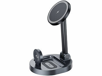 Callstel Faltbare 3in1-MagSafe-Ladestation mit zwei Ladeflächen inkl. Netzteil 