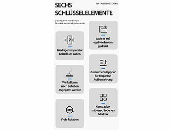 Callstel Faltbare 3in1-MagSafe-Ladestation mit zwei Ladeflächen inkl. Netzteil 