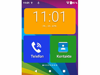 simvalley Mobile 4G-Senioren-Handy, Touchdisplay, WhatsApp, SOS-Funktion, GPS, Android