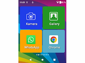 simvalley Mobile 4G-Senioren-Handy, Touchdisplay, WhatsApp, SOS-Funktion, GPS, Android