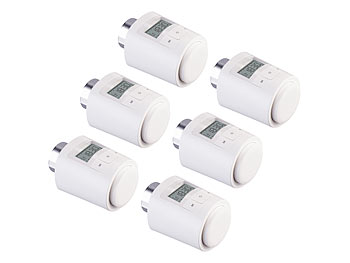 Heizung Thermostat: revolt 6er-Set Programmierbares Universal-Heizkörper-Thermostat, Display