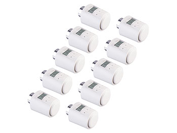 Thermostat-Ventile: revolt 10er-Set Programmierbare Universal-Heizkörper-Thermostate, Display